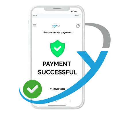 Payment Successful, Mobile phone secure online paymnets Skyfly Digital